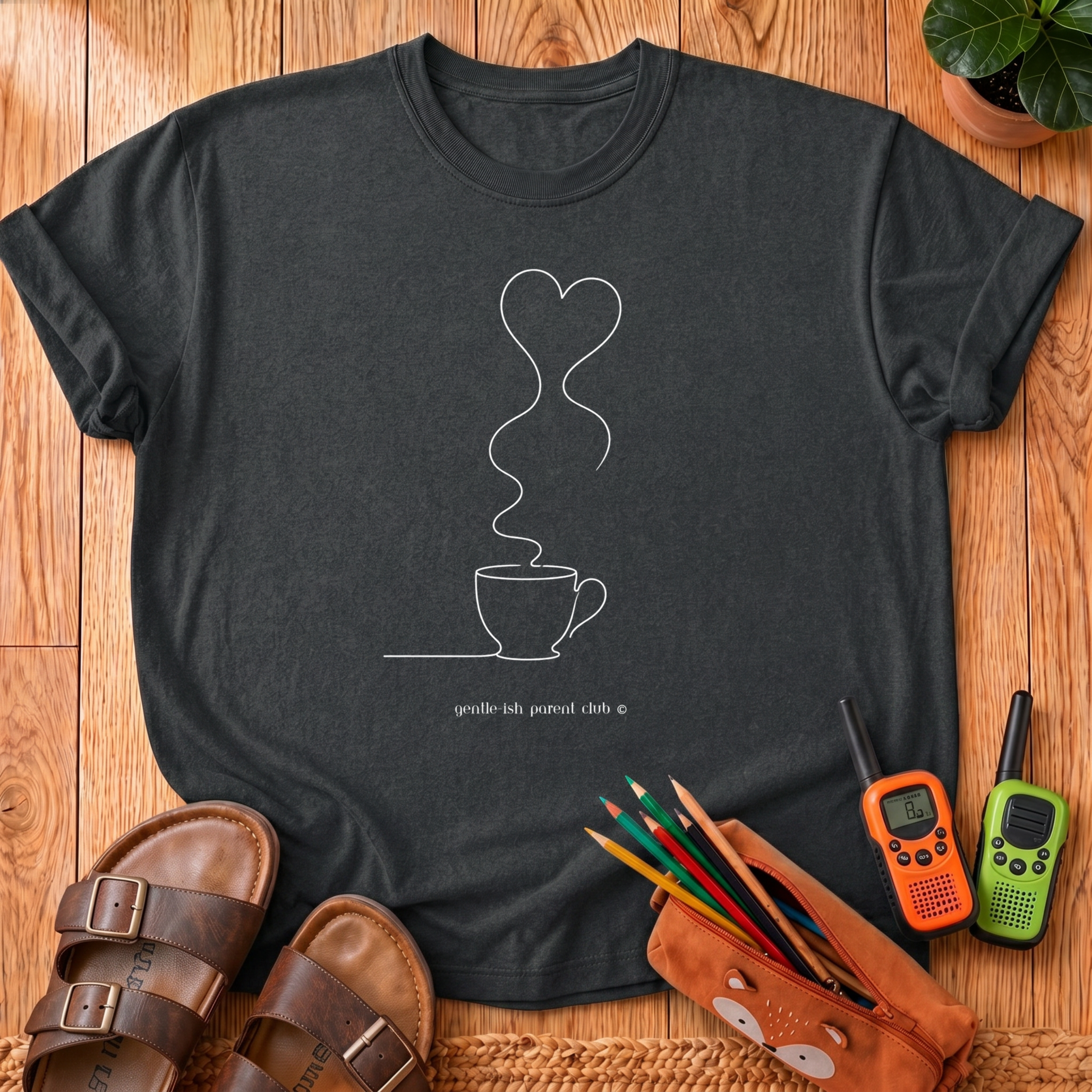 Coffee Heart Line Art T-Shirt
