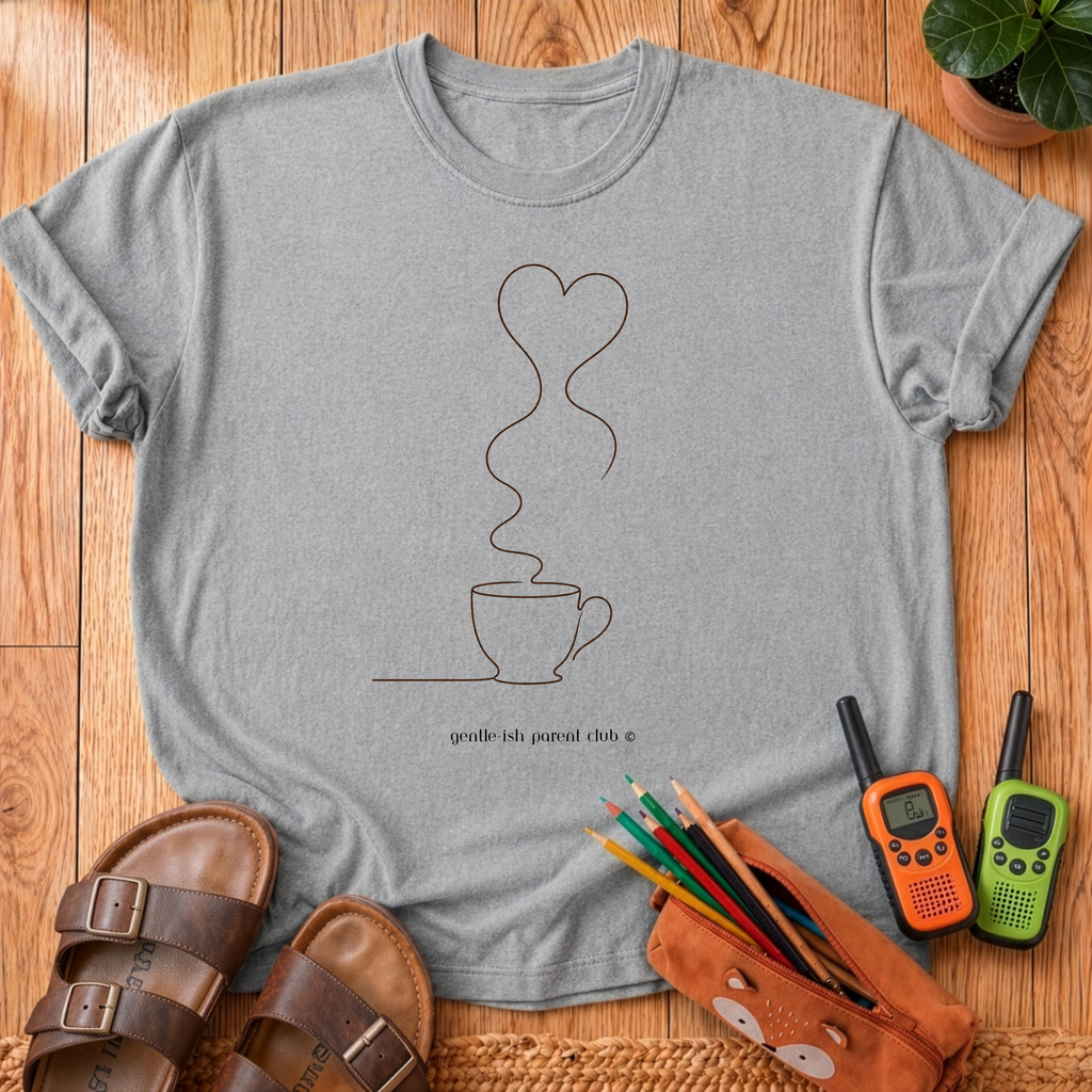 Coffee Heart Line Art T-Shirt