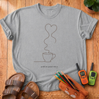 Coffee Heart Line Art T-Shirt