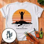 Kid on Dad Back Print T-Shirt