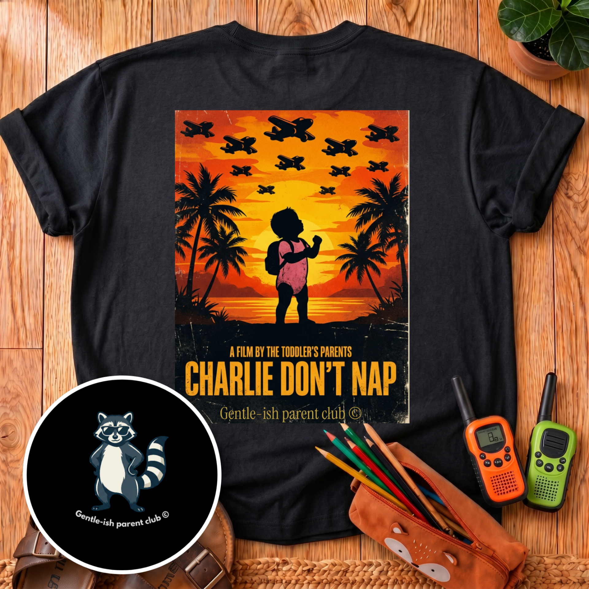 Charlie Don't Nap Back Print T-Shirt
