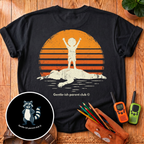 Kid on Dad Back Print T-Shirt