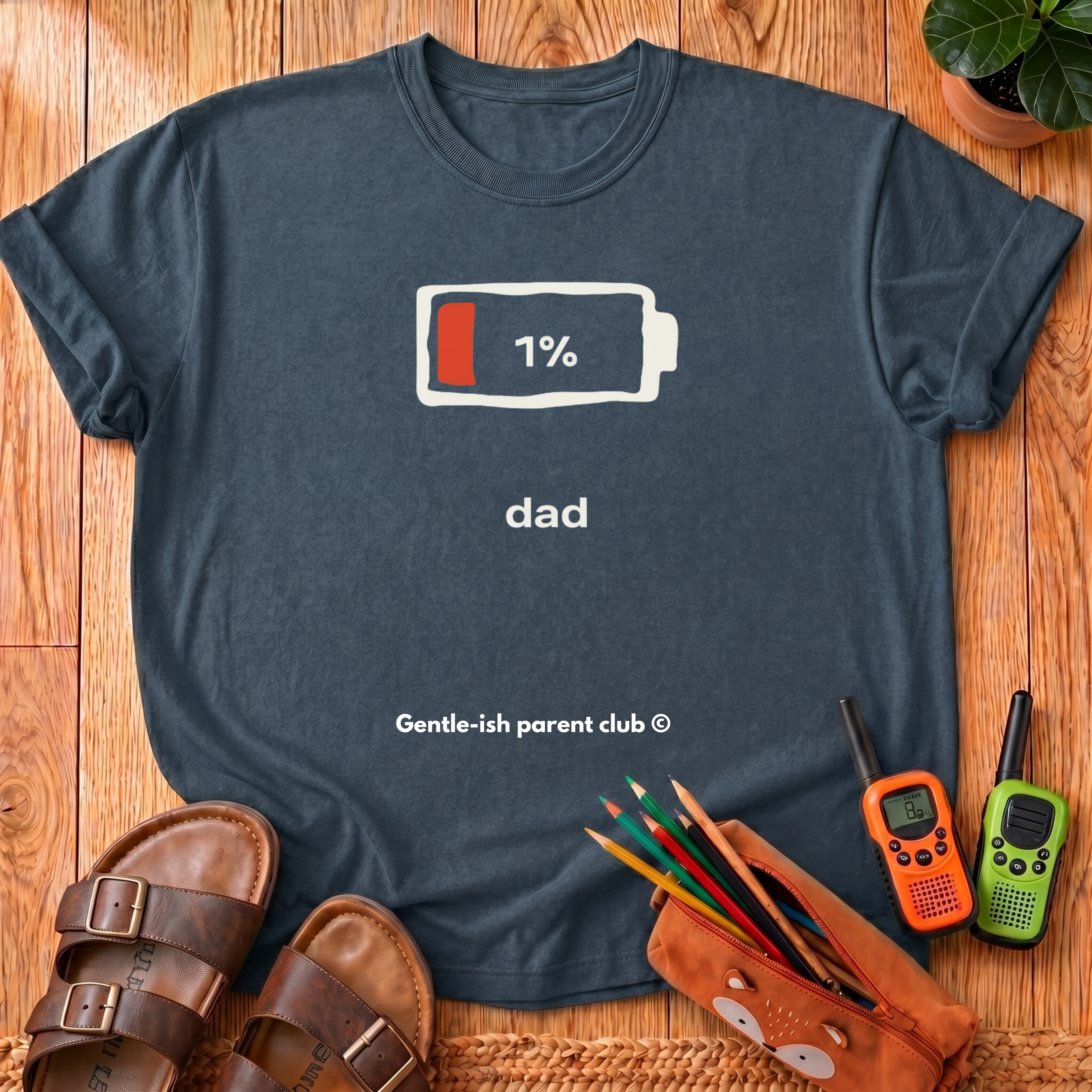 1% Battery Dad T-Shirt
