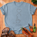 Coffee Heart Line Art T-Shirt