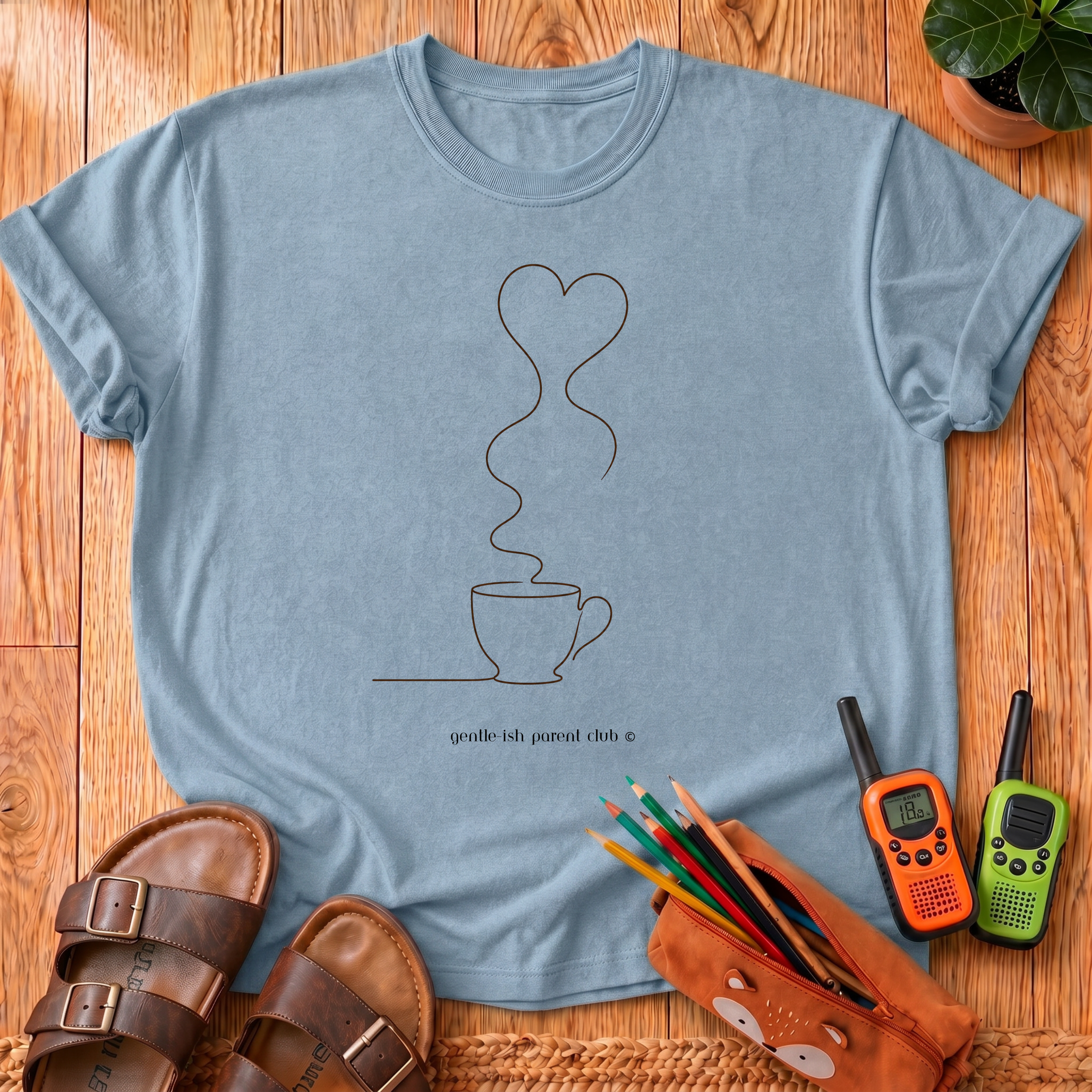Coffee Heart Line Art T-Shirt