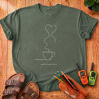 Coffee Heart Line Art T-Shirt