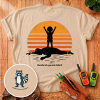 Kid on Dad Back Print T-Shirt