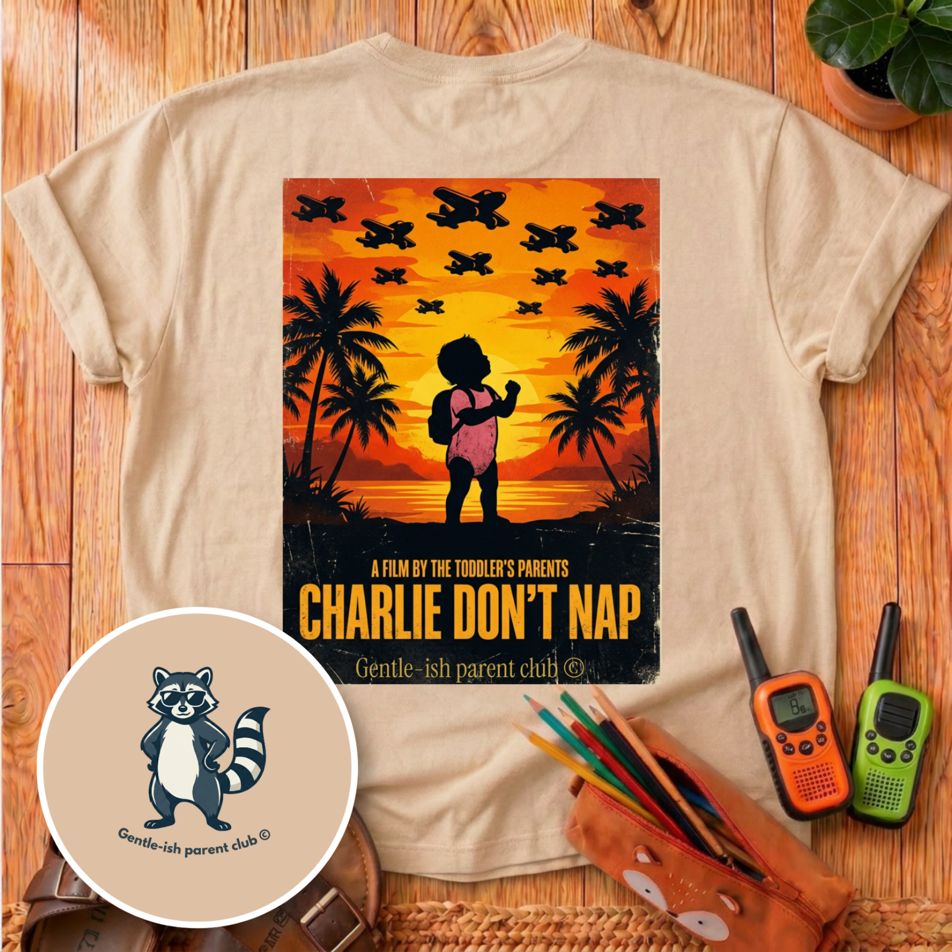 Charlie Don't Nap Back Print T-Shirt