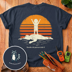 Kid on Dad Back Print T-Shirt