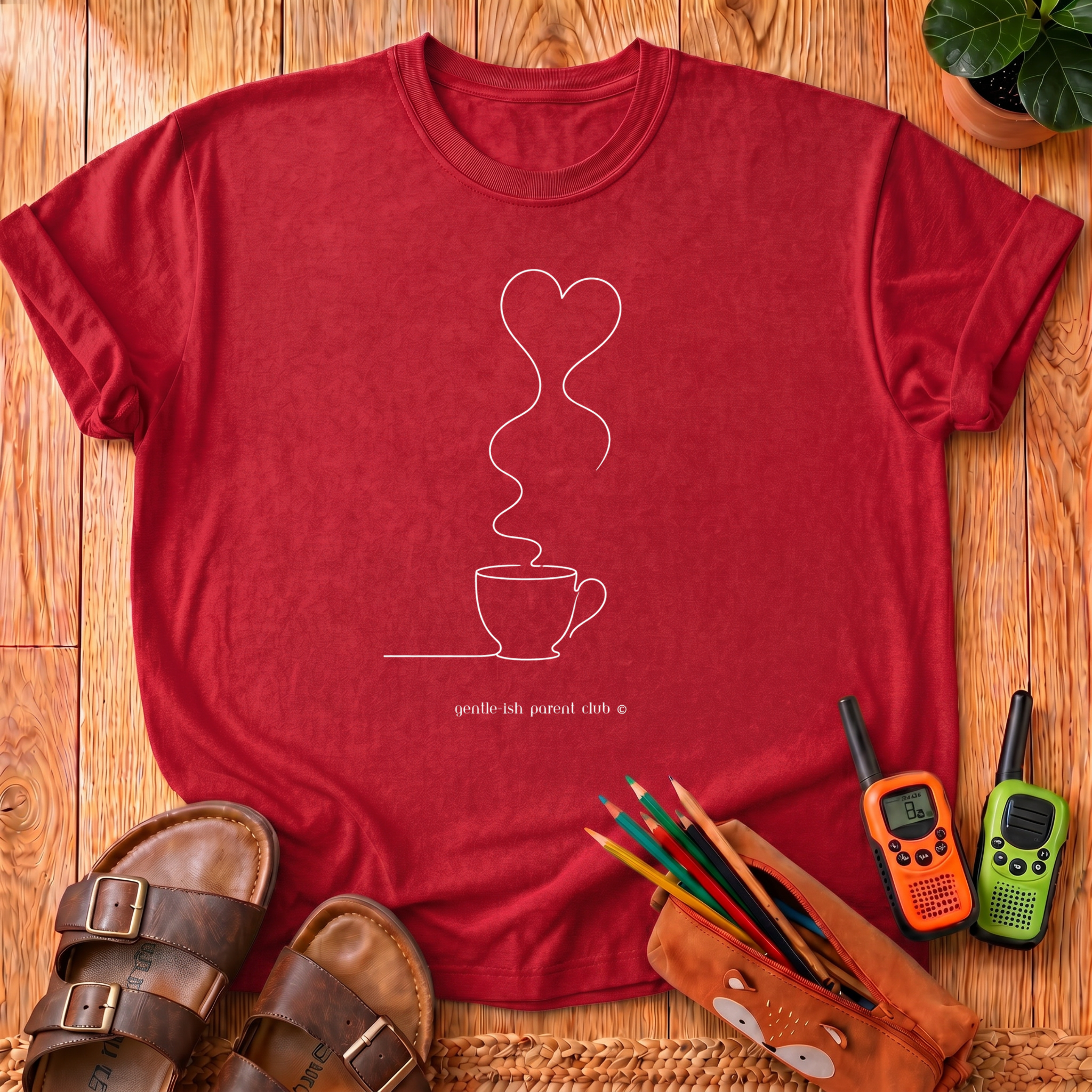 Coffee Heart Line Art T-Shirt