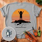 Kid on Dad Back Print T-Shirt