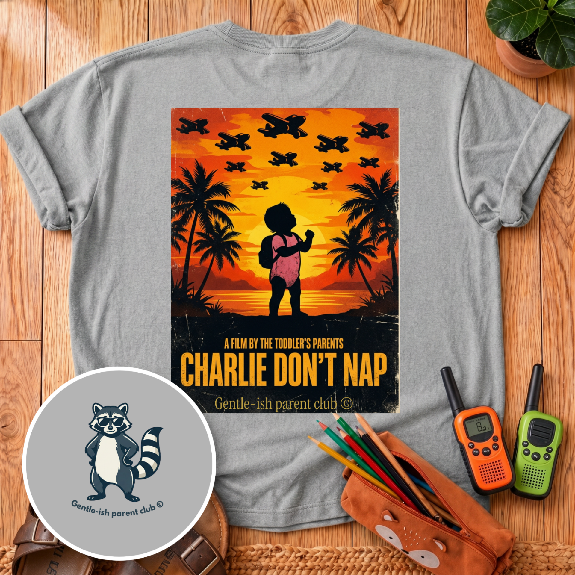 Charlie Don't Nap Back Print T-Shirt